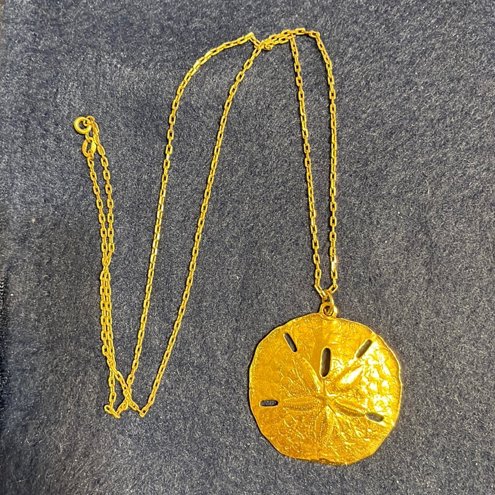 Sand Dollar Necklace with 24” Chain